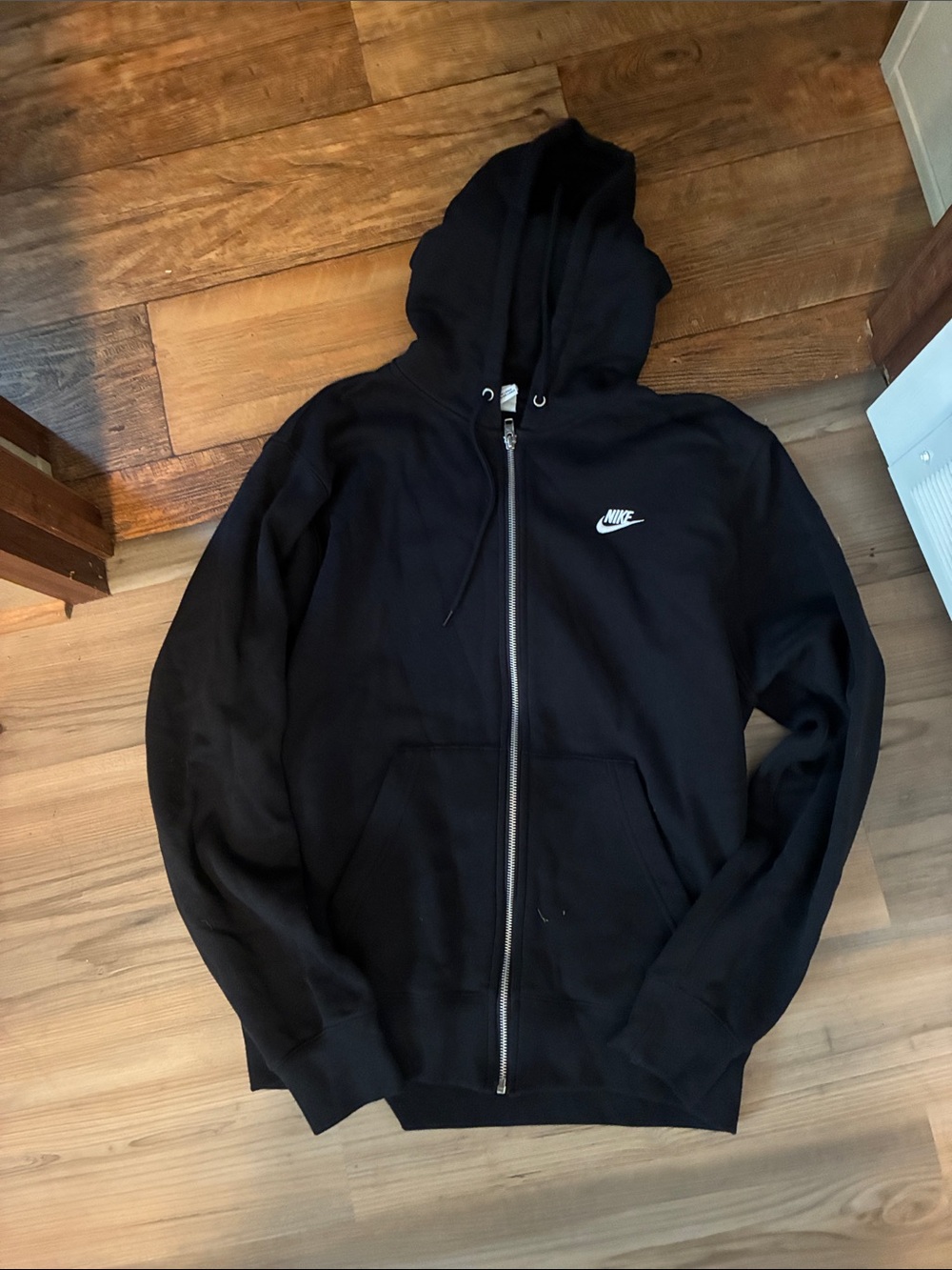 Nike Black Full-Zip Hooded Jacket with White